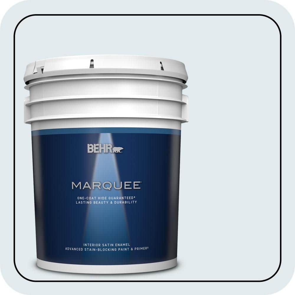 BEHR MARQUEE 5 gal. #570A-1 Ice Floe Satin Enamel Interior Paint & Primer (1)