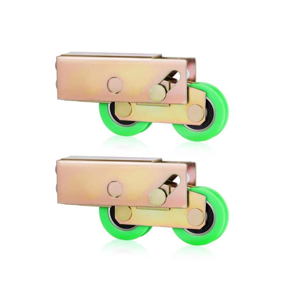 Numhew 2-Pack Green Nylon End Adjust Sliding Door Rollers, Heavy Duty Steel Body Bearing Replacement Patio Door Wheels (1)