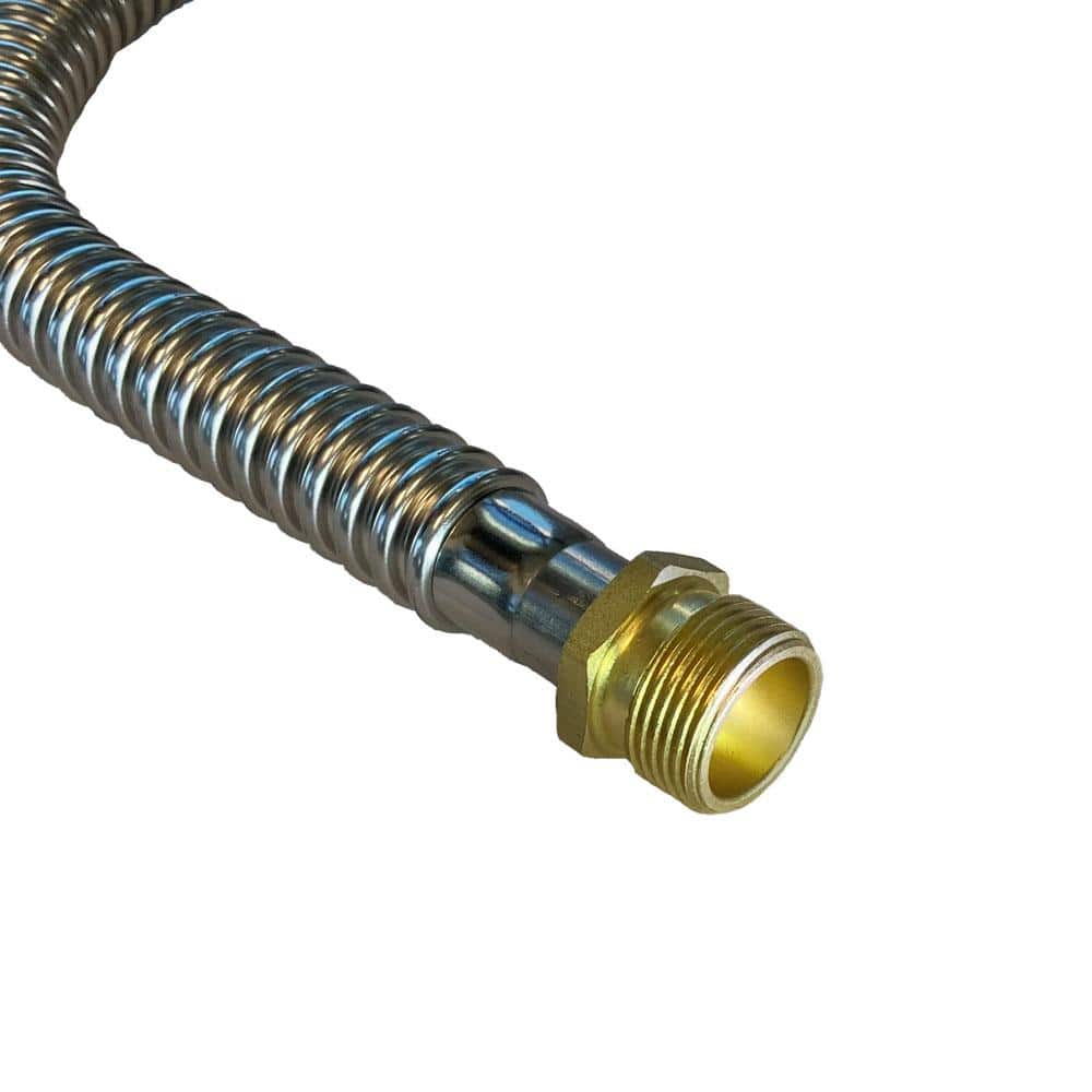 Everbilt 3/4 in. MIP x 3/4 in. FIP x 18 in. Corrugated Stainless Steel Tankless Water Heater Connector (3)