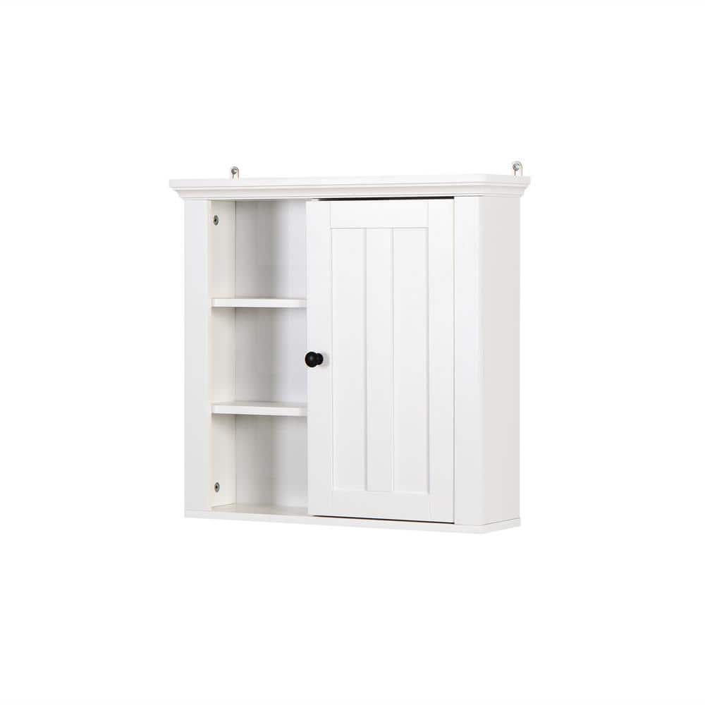 Adrinfly Elegant Design and Light Weight 5.71 in. W x 20.86 in. D x 20 in. H Bathroom Storage Wall Cabinet in White with Door (1)