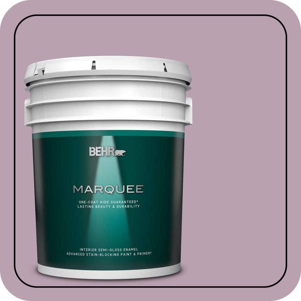 BEHR MARQUEE 5 gal. #S110-4 Highland Thistle One-Coat Hide Semi-Gloss Enamel Interior Paint & Primer