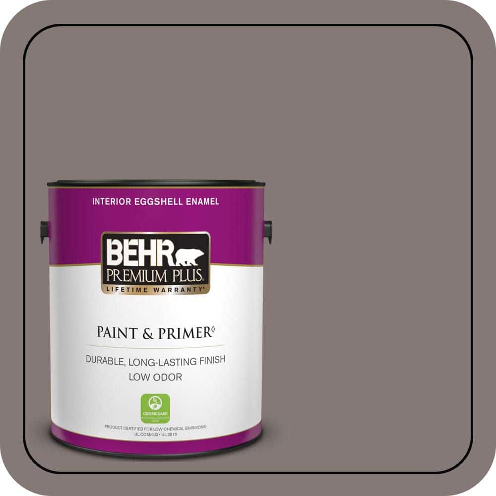 BEHR PREMIUM PLUS 1 gal. #N140-5 Complex Gray Eggshell Enamel Low Odor Interior Paint & Primer (1)