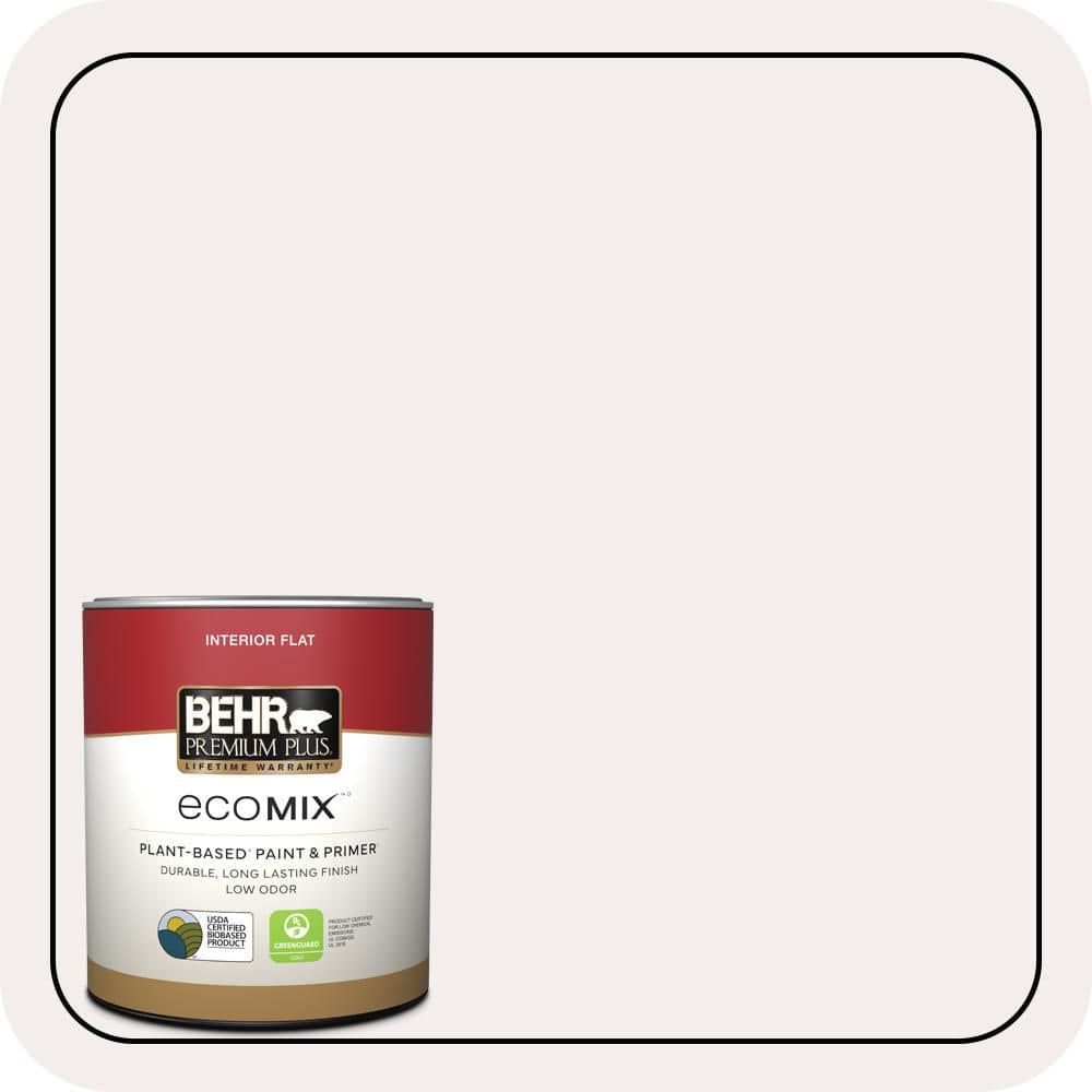 BEHR PREMIUM PLUS 1 qt. #PPL-12 Rose Dawn Flat EcoMix Plant-Based Interior Paint & Primer (1)