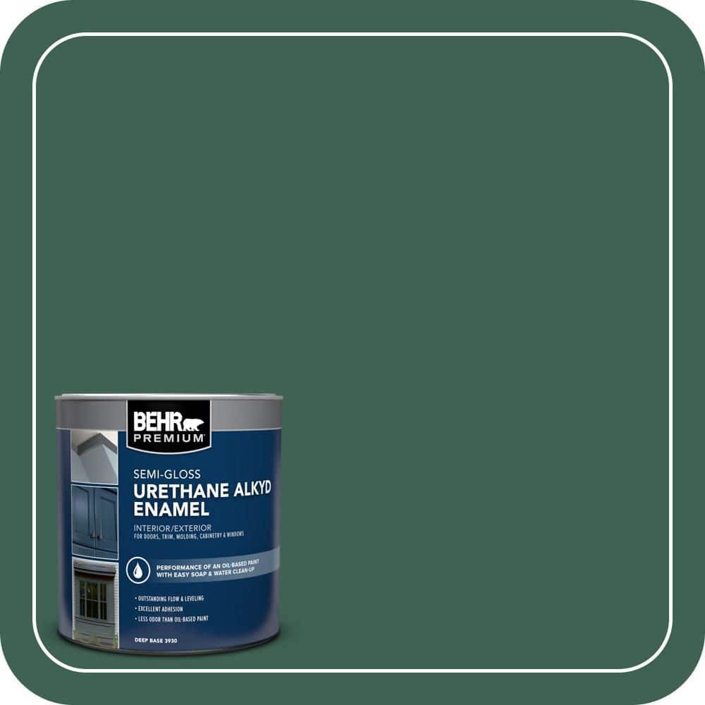 BEHR PREMIUM 1 qt. #M430-7 Green Agate Semi-Gloss Enamel Urethane Alkyd Interior/Exterior Paint (1)