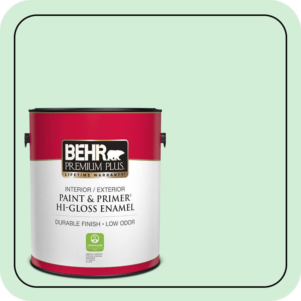 BEHR PREMIUM PLUS 1 gal. #P400-2 End of the Rainbow Hi-Gloss Enamel Interior/Exterior Paint & Primer