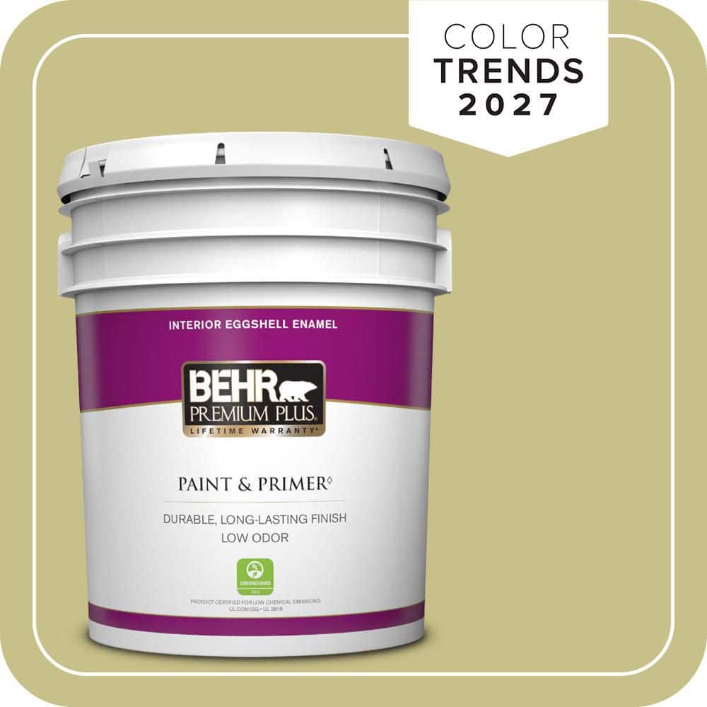 BEHR PREMIUM PLUS 5 gal. #PPU9-11 Wheat Grass Eggshell Enamel Low Odor Interior Paint & Primer