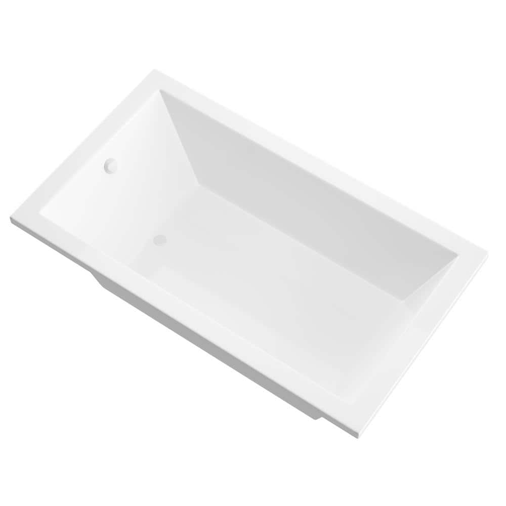 Universal Tubs Sapphire 60 in. x 42 in. Rectangular Soaking Bathtub with Reversible Drain and Marine Grade Acrylic in Glossy White (1)