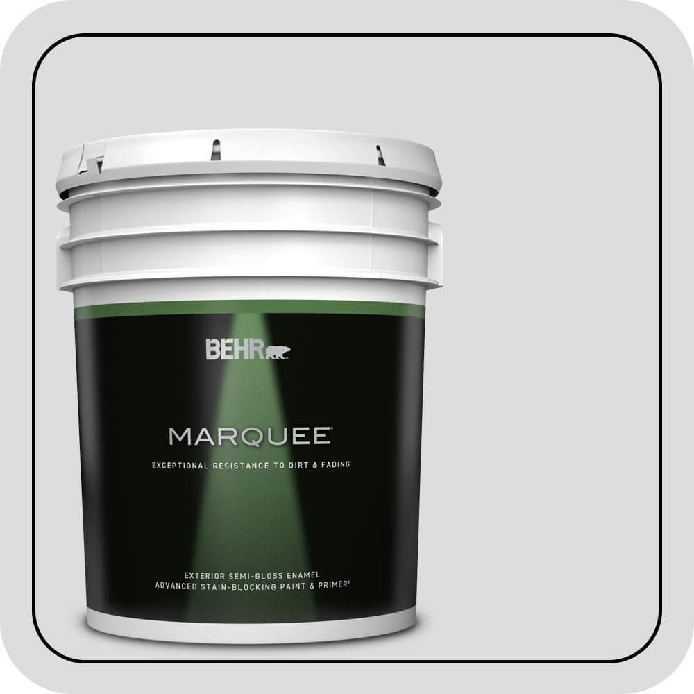 BEHR MARQUEE 5 gal. #N540-1 Script White Semi-Gloss Enamel Exterior Paint & Primer