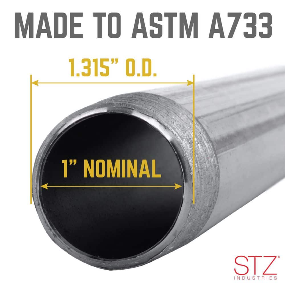 STZ 1 in. x 8 in. Black Steel Nipple Fittings & Connectors (3)