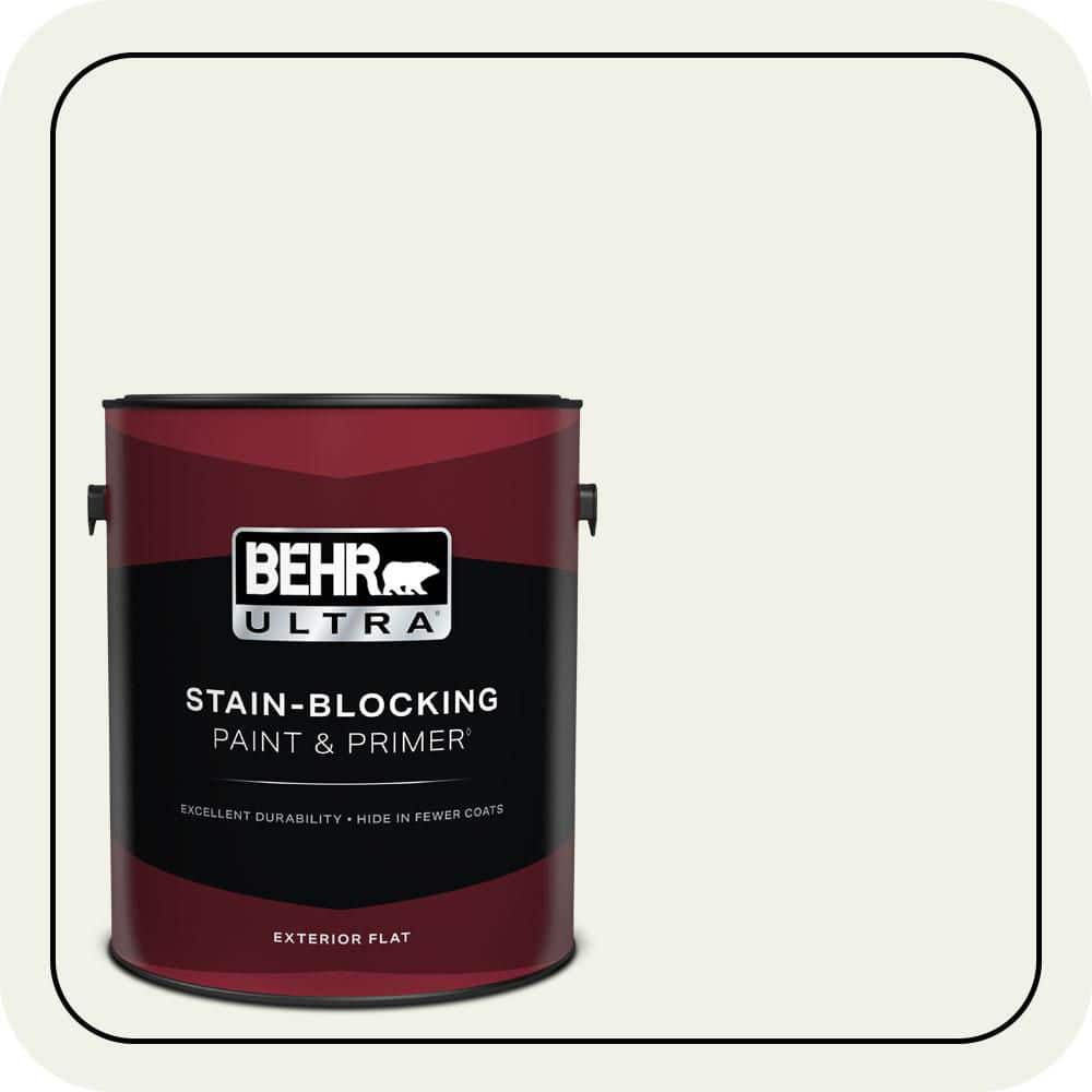 BEHR ULTRA 1 gal. #PPU18-07 Falling Snow Flat Exterior Paint & Primer