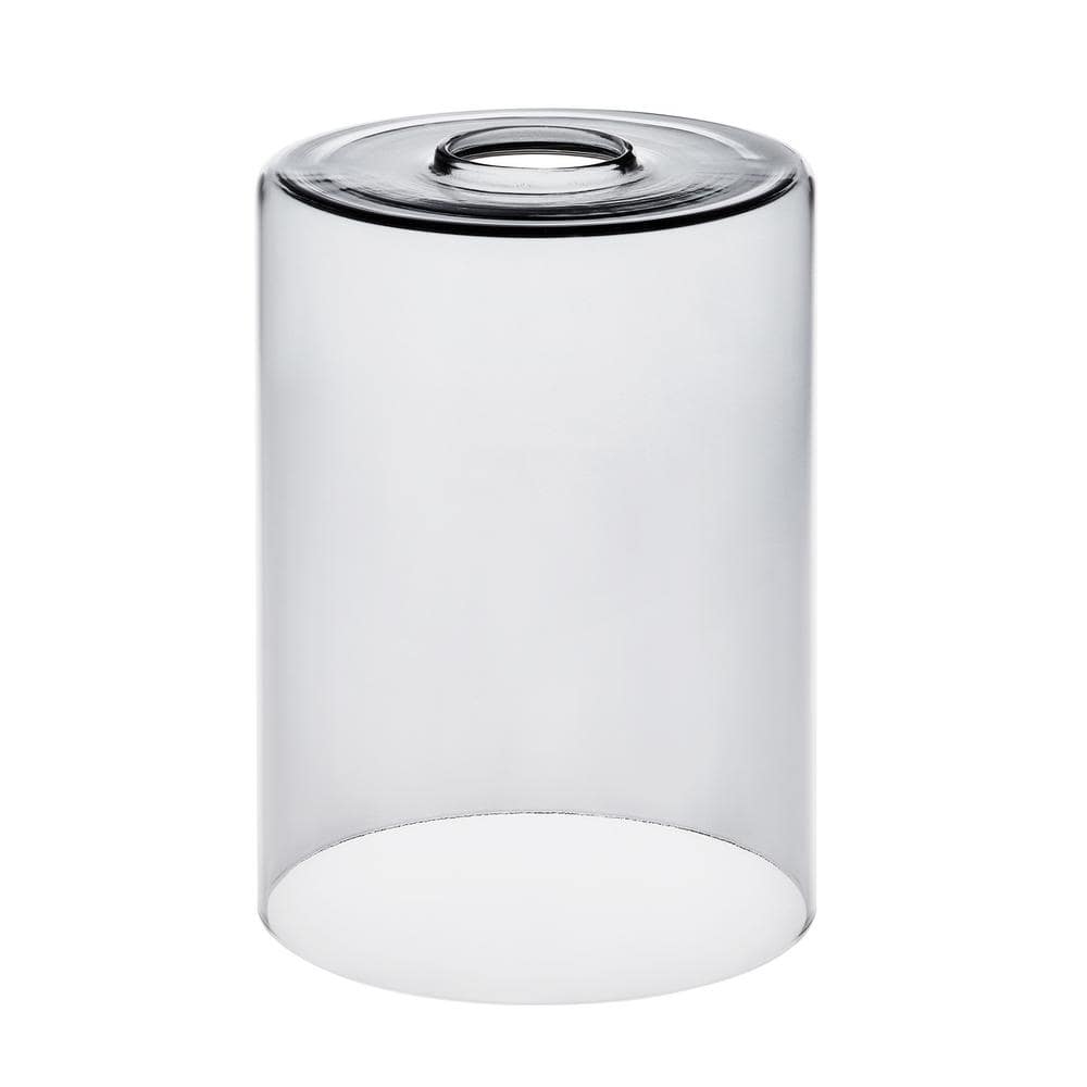PRIVATE BRAND UNBRANDED 7.7 in. Smokey Gray Glass  Cylinder Shaped Replacement Pendant Shade with 2.25 in. Lip Fitter (4)