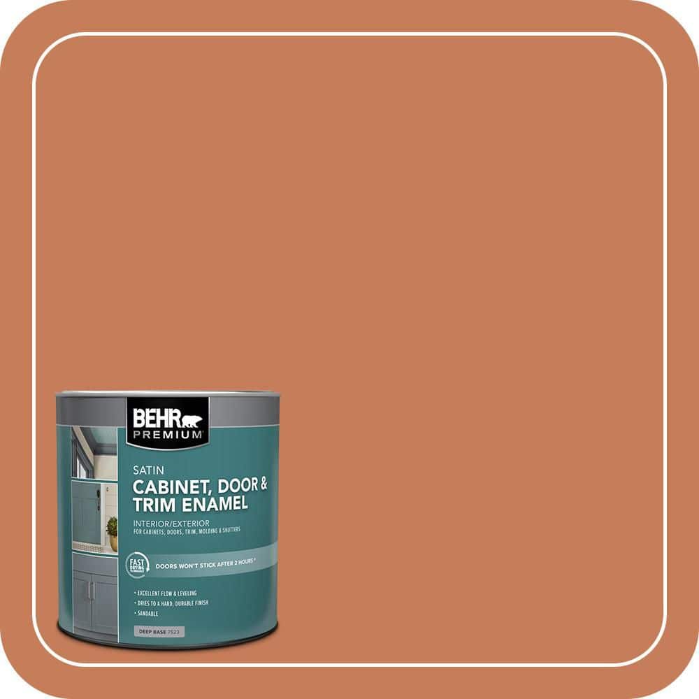 BEHR PREMIUM 1 qt. #M210-6 Orange Liqueur Satin Enamel Interior/Exterior Cabinet, Door & Trim Paint (1)