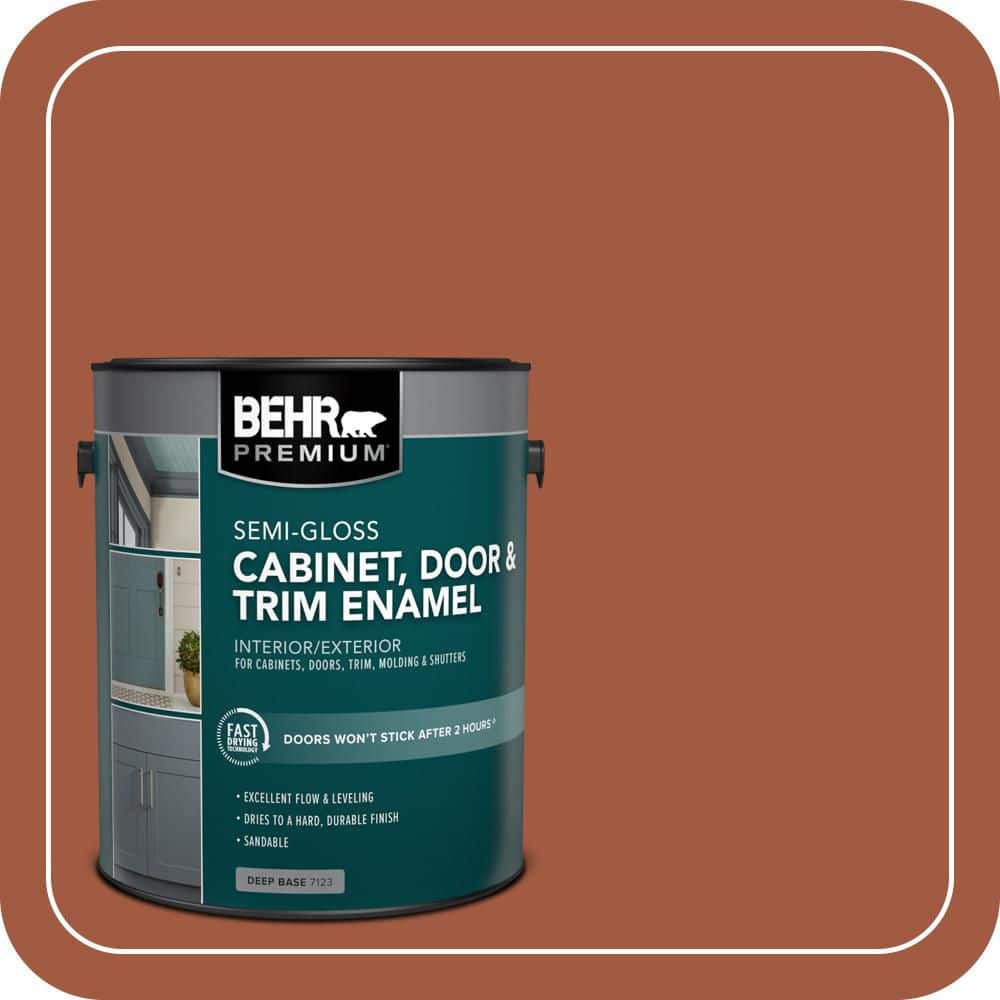 BEHR PREMIUM 1 gal. #HDC-AC-01 Nouveau Copper Semi-Gloss Enamel Interior/Exterior Cabinet, Door & Trim Paint