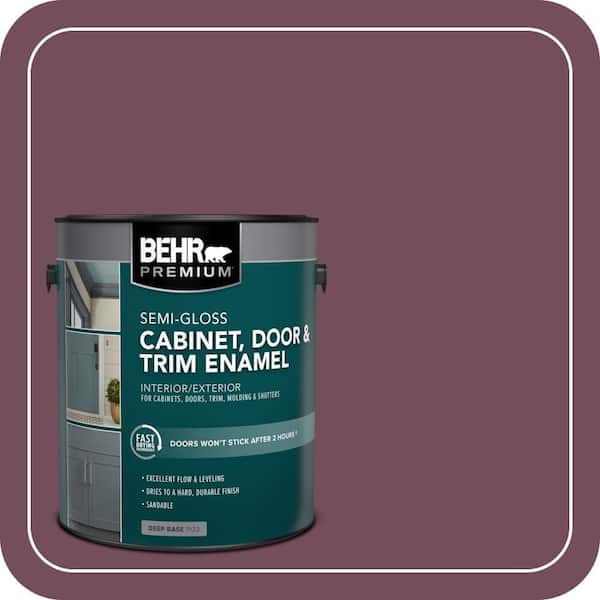 BEHR PREMIUM 1 gal. #S120-7 Fine Wine Semi-Gloss Enamel Interior/Exterior Cabinet, Door & Trim Paint (2)