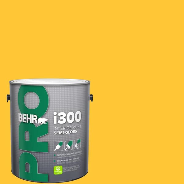 BEHR PRO 1 gal. #330B-7 Sunflower Semi-Gloss Interior Paint (2)