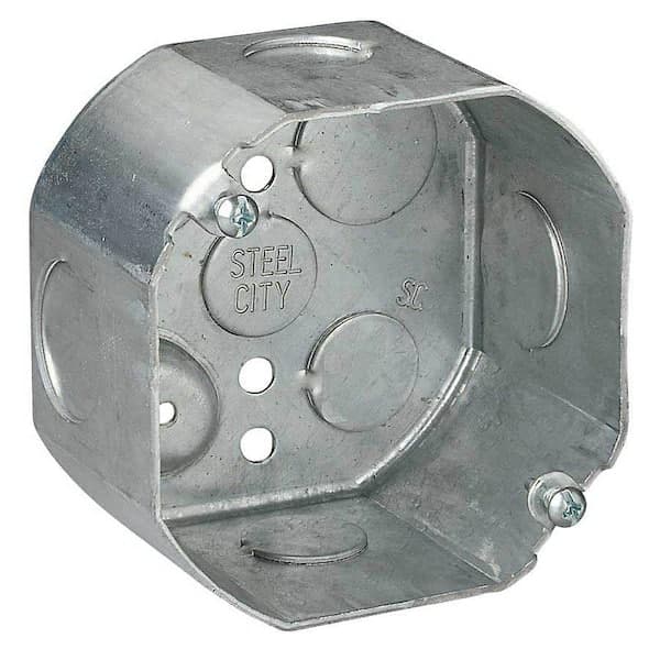 Steel City 4 in. x 2-1/8 in. Deep Octagon Box with 1/2 in. and 3/4 in. Knockouts (541711234-25R) (2)