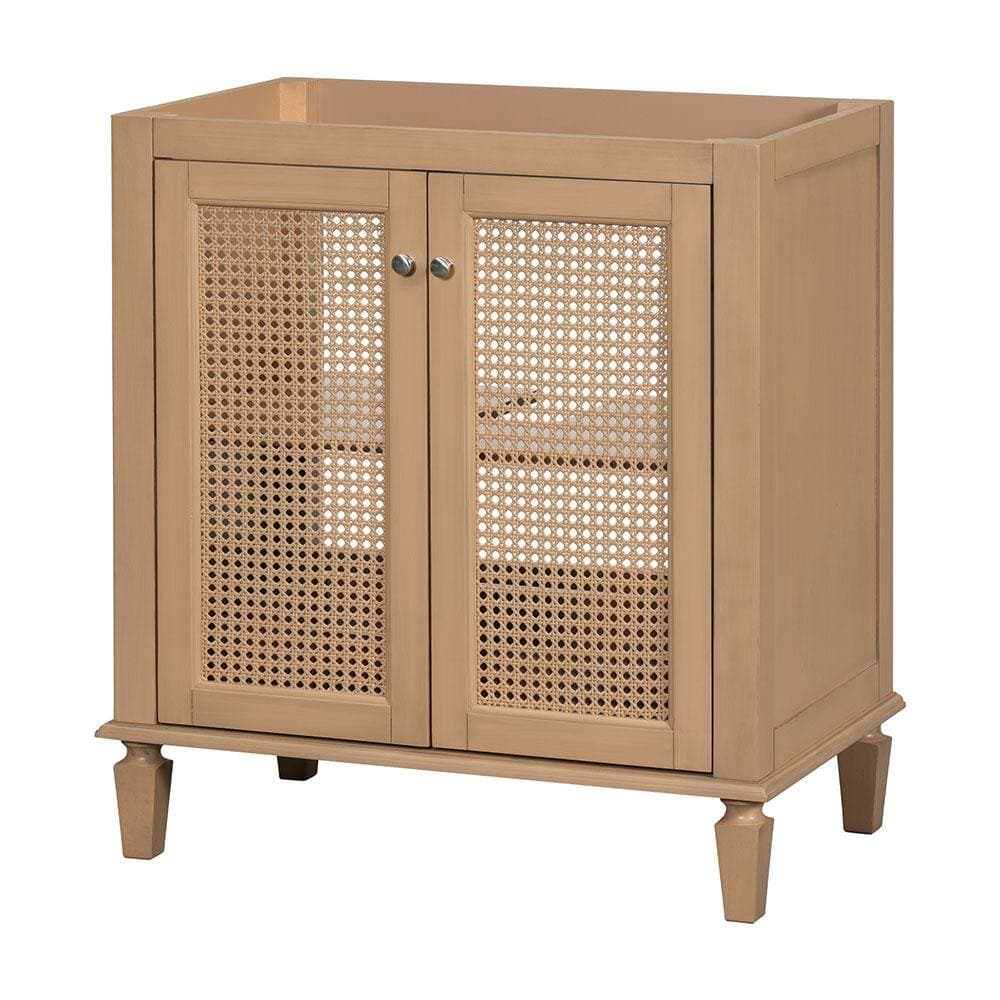 Adrinfly 30 in. W x 17.8 in. D x 33 in. H Freestanding Bath Vanity Cabinet without Top in Wood with Hidden Drawer, 2 Rattan-Doors (3)