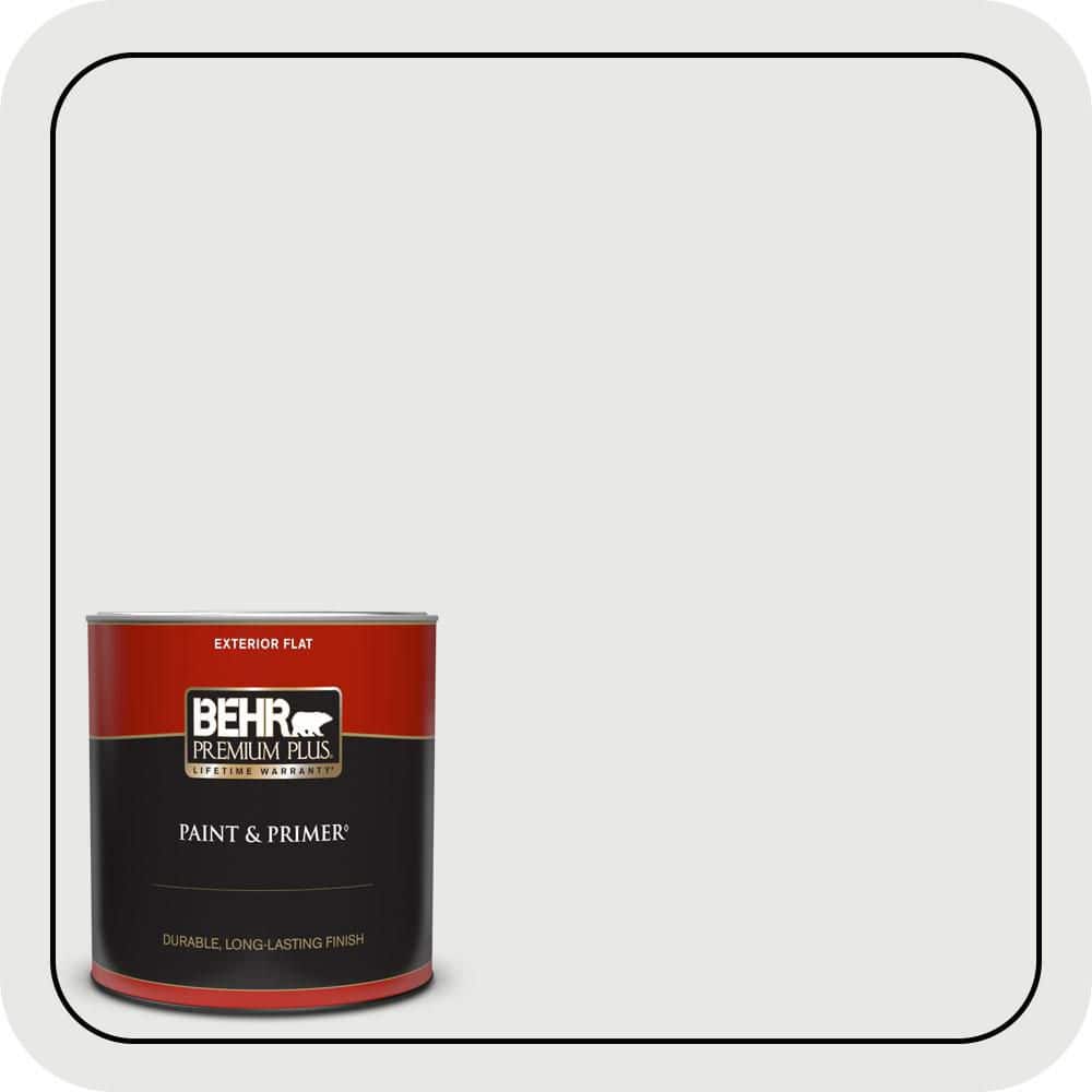 BEHR PREMIUM PLUS 1 qt. #ECC-35-2 Quartz Stone Flat Exterior Paint & Primer (1)