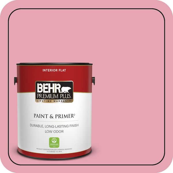 BEHR PREMIUM PLUS 1 gal. #P140-3 Love at First Sight Flat Low Odor Interior Paint & Primer (2)