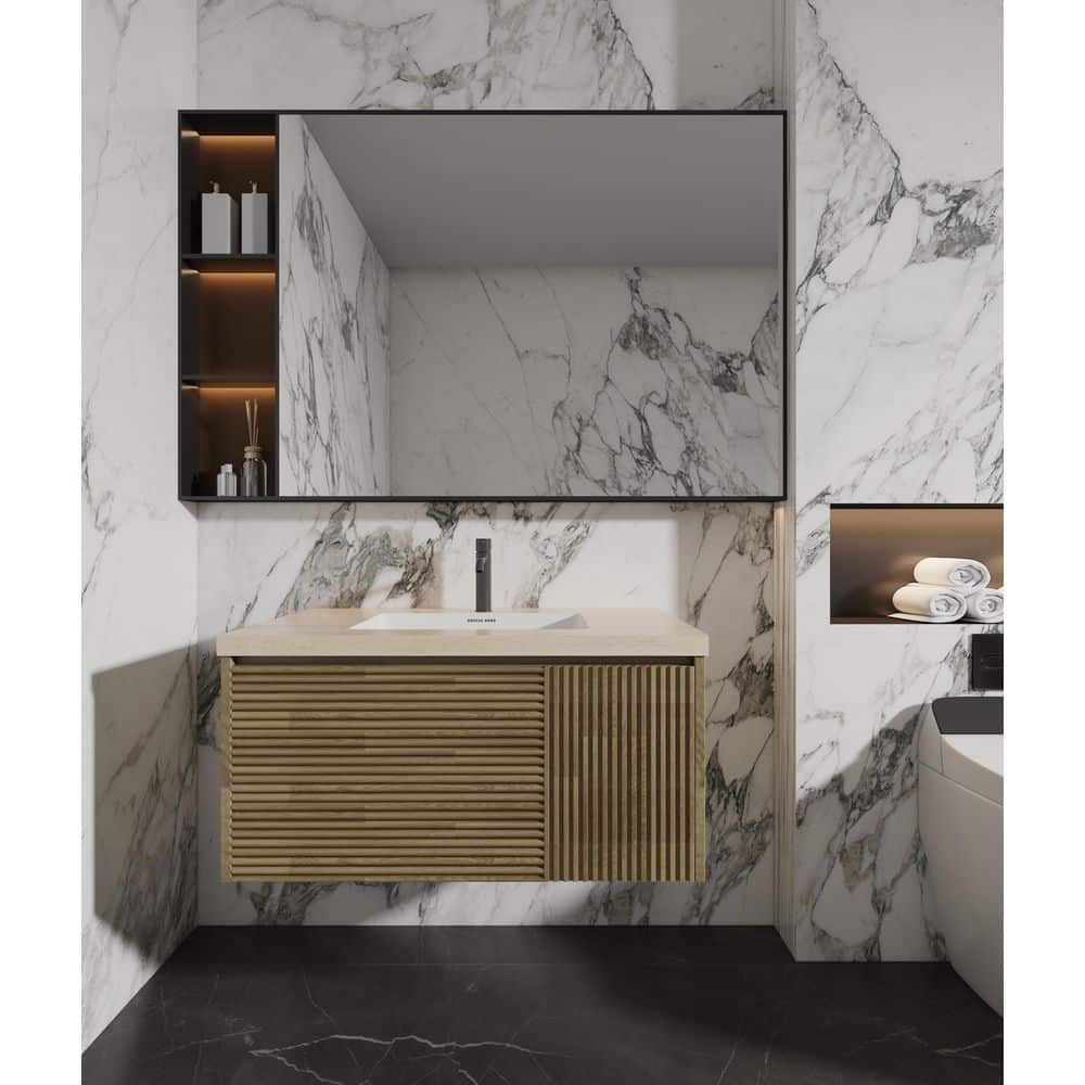 CASAINC 30 in. W 21.7 in. D Porcelain Single Sink Vanity Top with Pre-Drilled Faucet Hole (1)