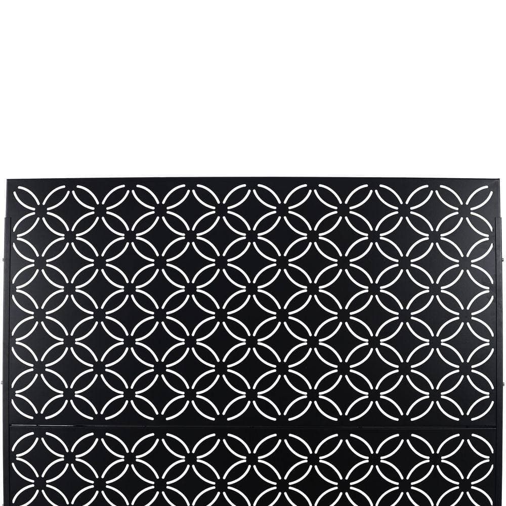 Unbranded Outdoor and Indoor 6.3 ft. x 4 ft. Freestanding Decorative Privacy Fence Screen Black Metal for Garden Fence (3)