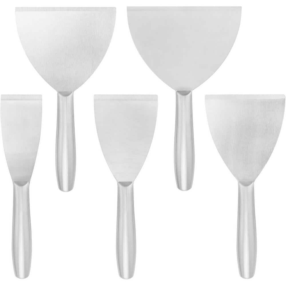 KIWDZFU 2, 3, 4, 5, 6 Stainless Steel Putty Knife Set with Ergonomic Grip for Drywall Spackle and Paint Scraping (1)