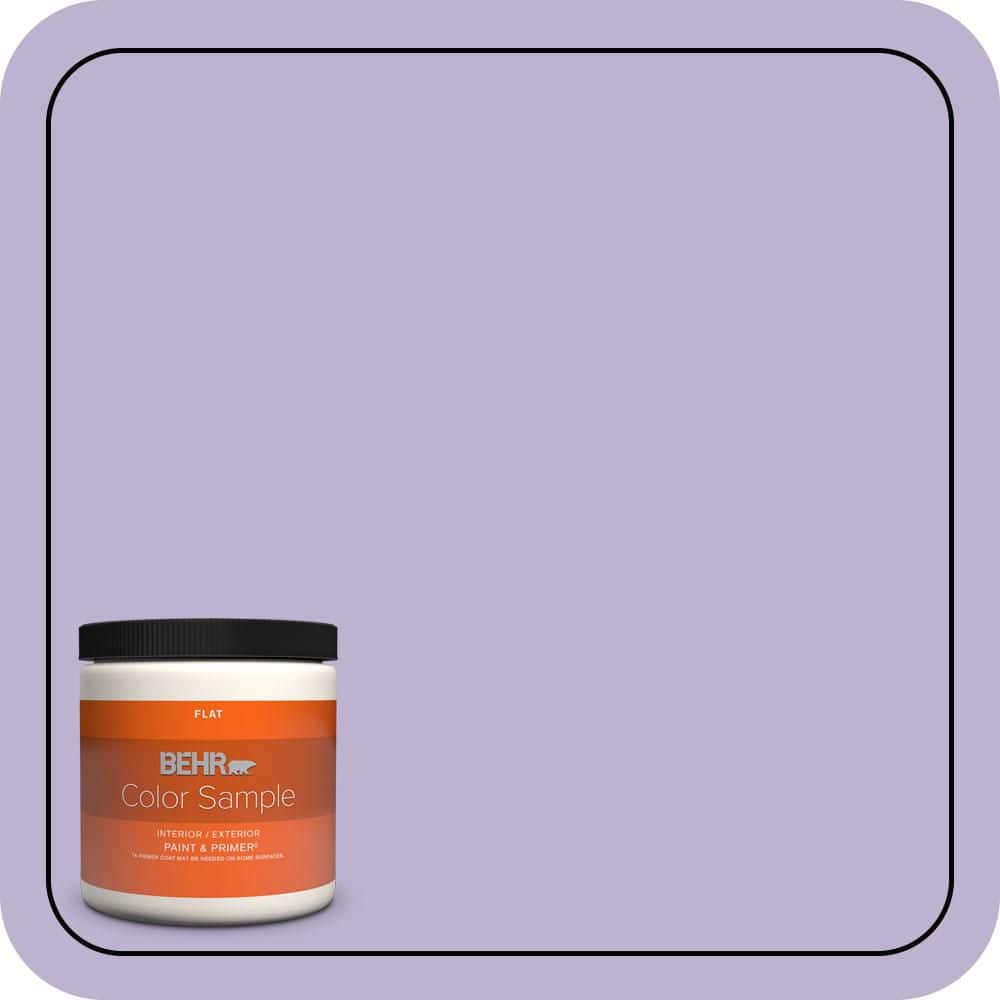 BEHR PREMIUM PLUS 8 oz. #M560-3 Grape Hyacinth Flat Interior/Exterior Paint & Primer Color Sample