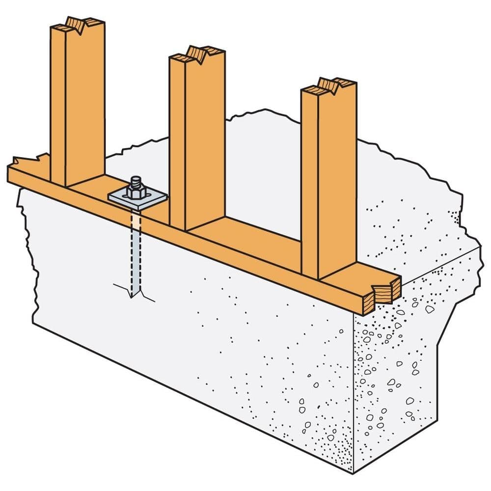 Simpson Strong-Tie LBPS 3 in. x 3 in. ZMAX Galvanized Slotted Bearing Plate with 1/2 in. Bolt Dia. (3)