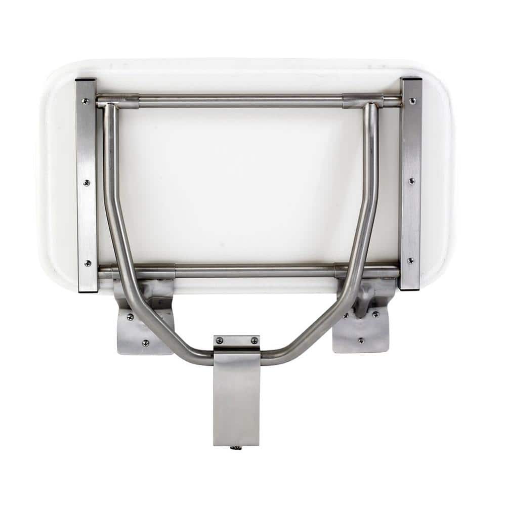 MUSTEE CareGiver 23 in. W x 14.2 in. D Fold-Down Shower Seat in White (2)