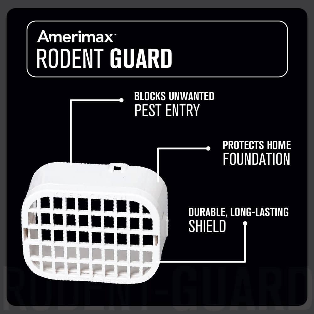 Amerimax Home Products 3 in. x 4 in. White Vinyl Rodent Guard (3)