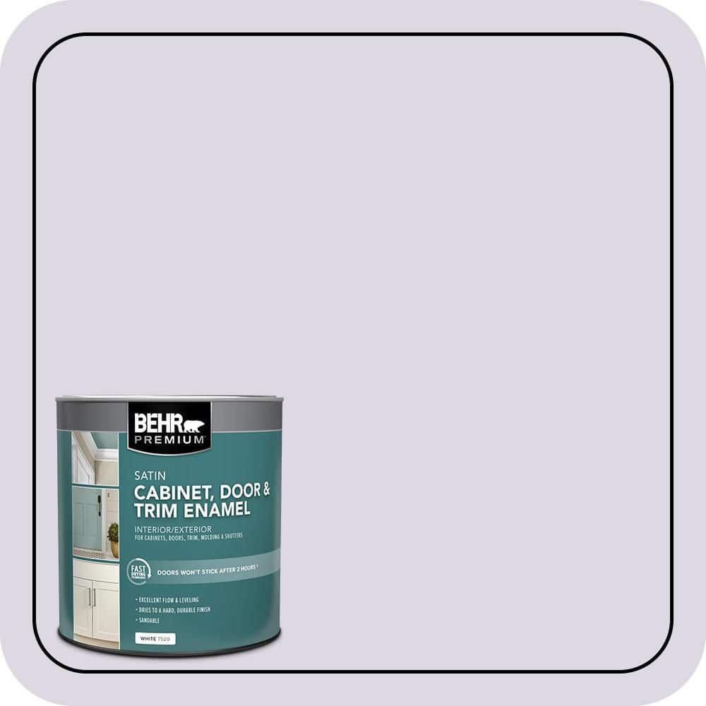 BEHR PREMIUM 1 qt. #S570-1 Misty Lavender Satin Enamel Interior/Exterior Cabinet, Door & Trim Paint (1)