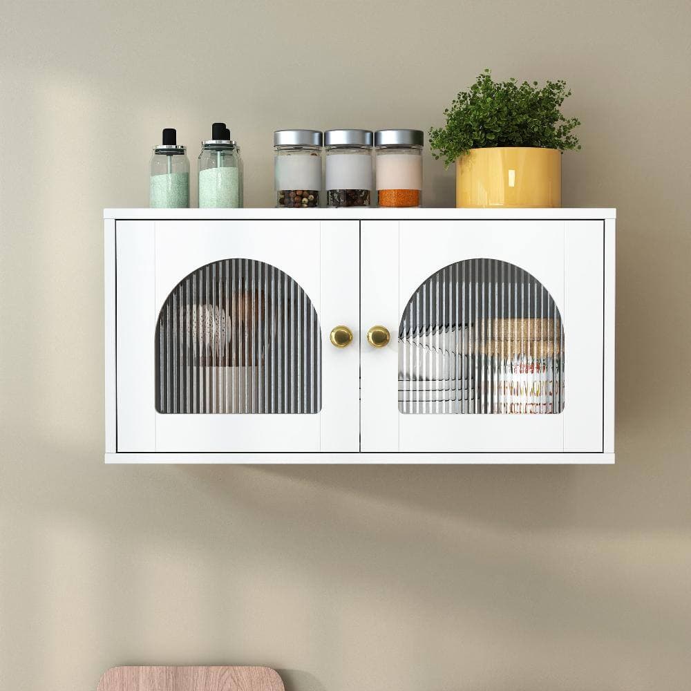 COWLOWN 28.35 in. W x 13.78 in. D x 14.17 in. H Bathroom Storage Wall Cabinet in White (2)