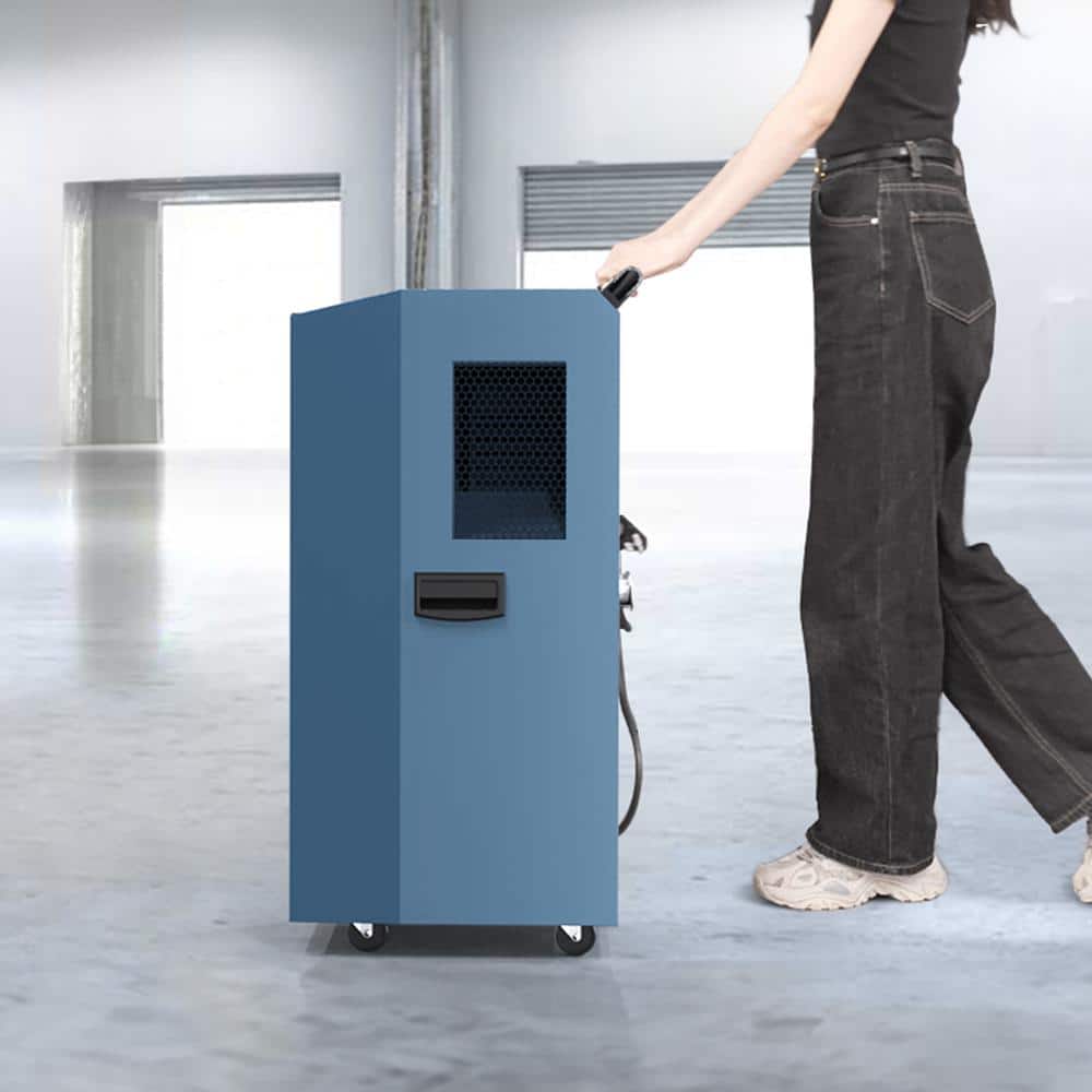 Moiswell 305 pt. 9,500 Sq. Ft. Bucket Less Commercial Dehumidifier with Drain Hose Auto Defrost for Basement Warehouse in. Blue (2)