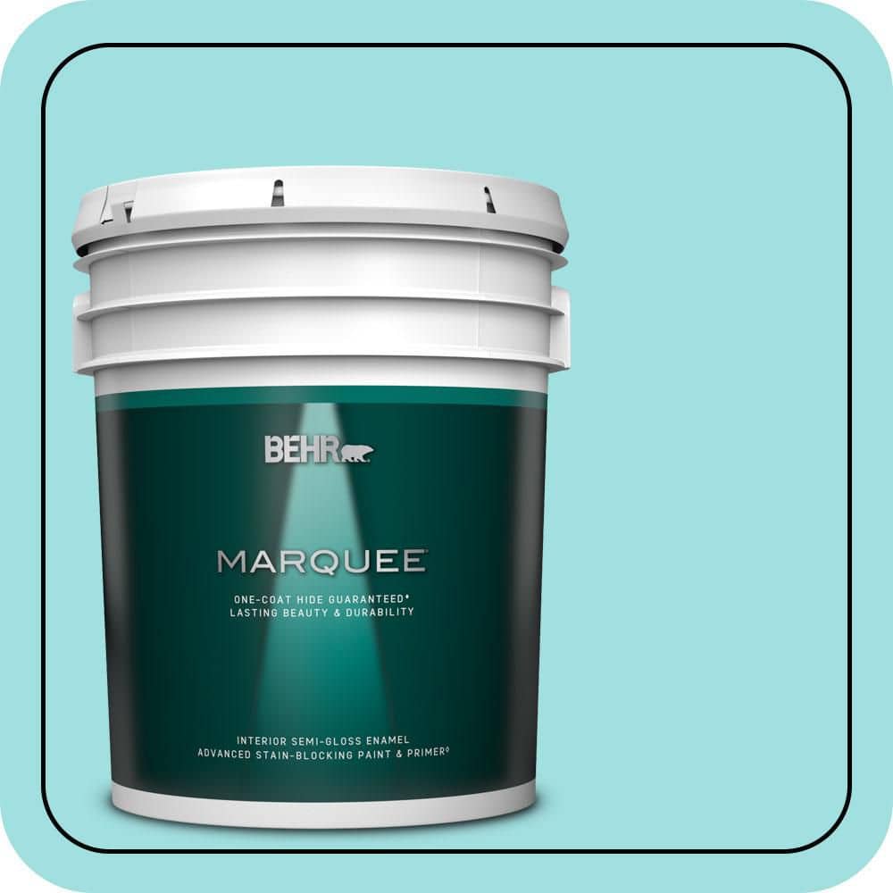 BEHR MARQUEE 5 gal. #CE-02 Mermaid Tears Semi-Gloss Enamel Interior Paint & Primer