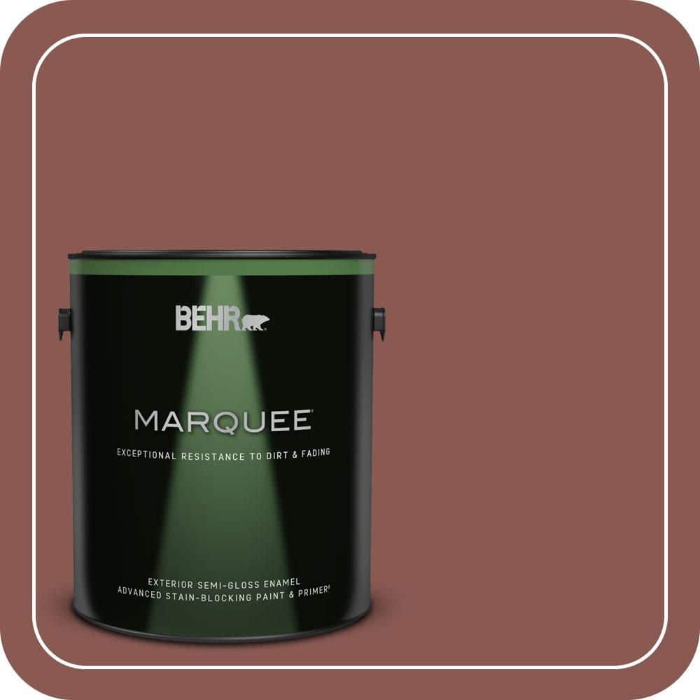 BEHR MARQUEE 1 gal. #MQ1-20 Rust Semi-Gloss Enamel Exterior Paint & Primer