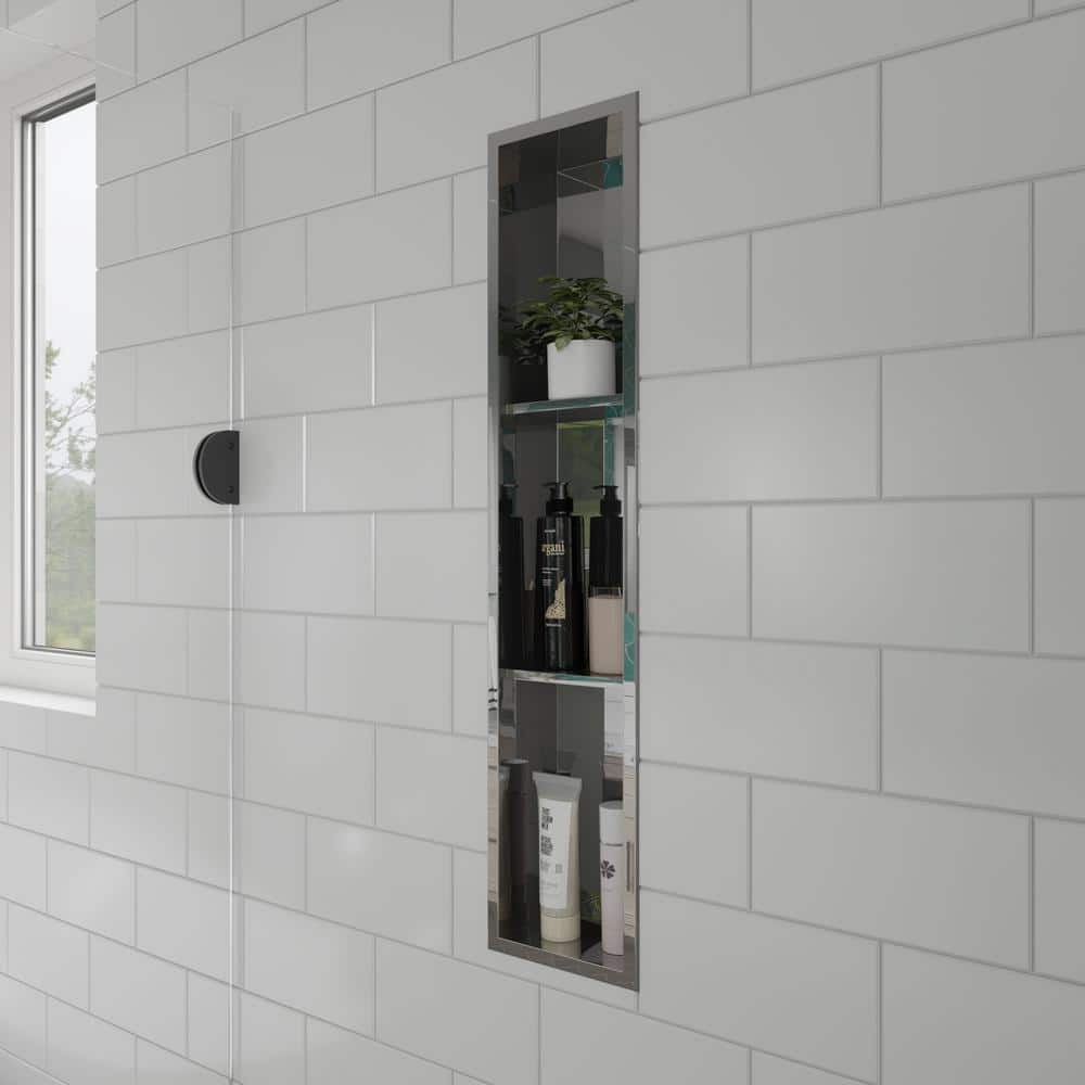 ALFI BRAND 36 in. x 8 in. x 4 in. Shower Niche in Polished Stainless Steel (2)