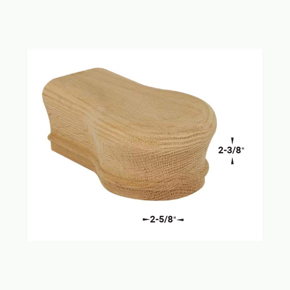 EVERMARK Stair Parts 7219 Unfinished Red Oak Opening Cap Handrail Fitting (3)