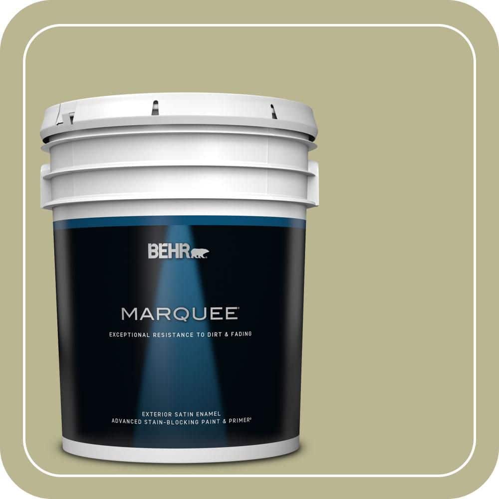 BEHR MARQUEE 5 gal. #MQ6-56 Lichen Satin Enamel Exterior Paint & Primer