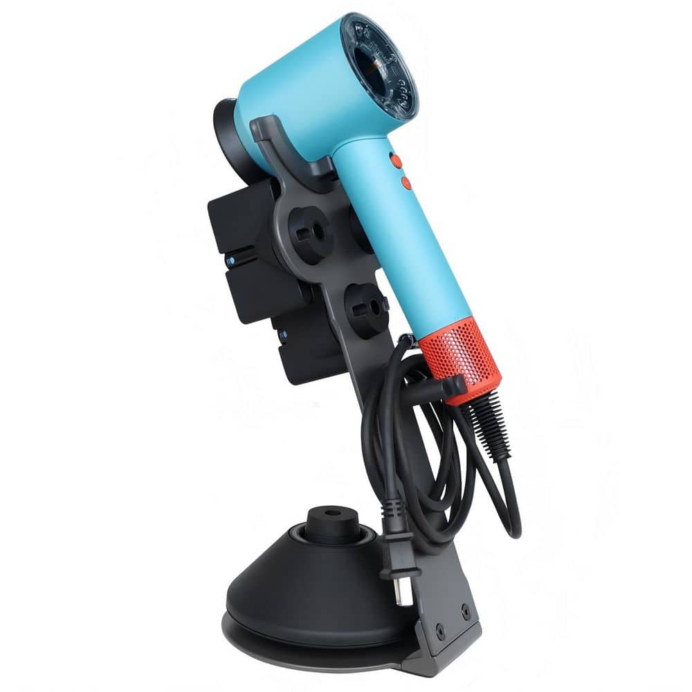 Wudkey Hair Dryer Stand Holder for Dyson, Dyson Blow Dryer Accessory Organizer, Attachments Counter Storage Rack, Grey