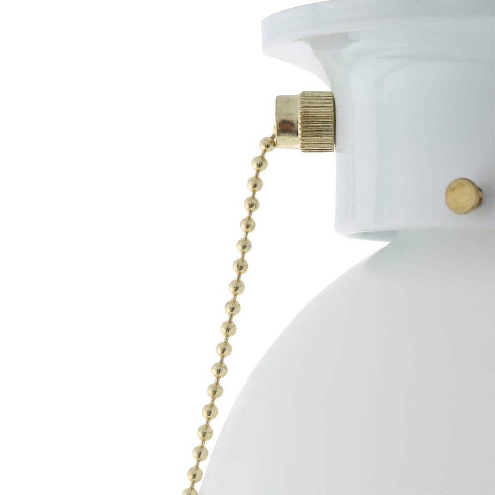 Hampton Bay 6 in. 1-Light White Globe LT Flush Mount with Pull Switch (4)
