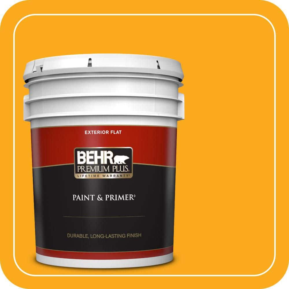 BEHR PREMIUM PLUS 5 gal. #P270-7 Sunny Side Up Flat Exterior Paint & Primer