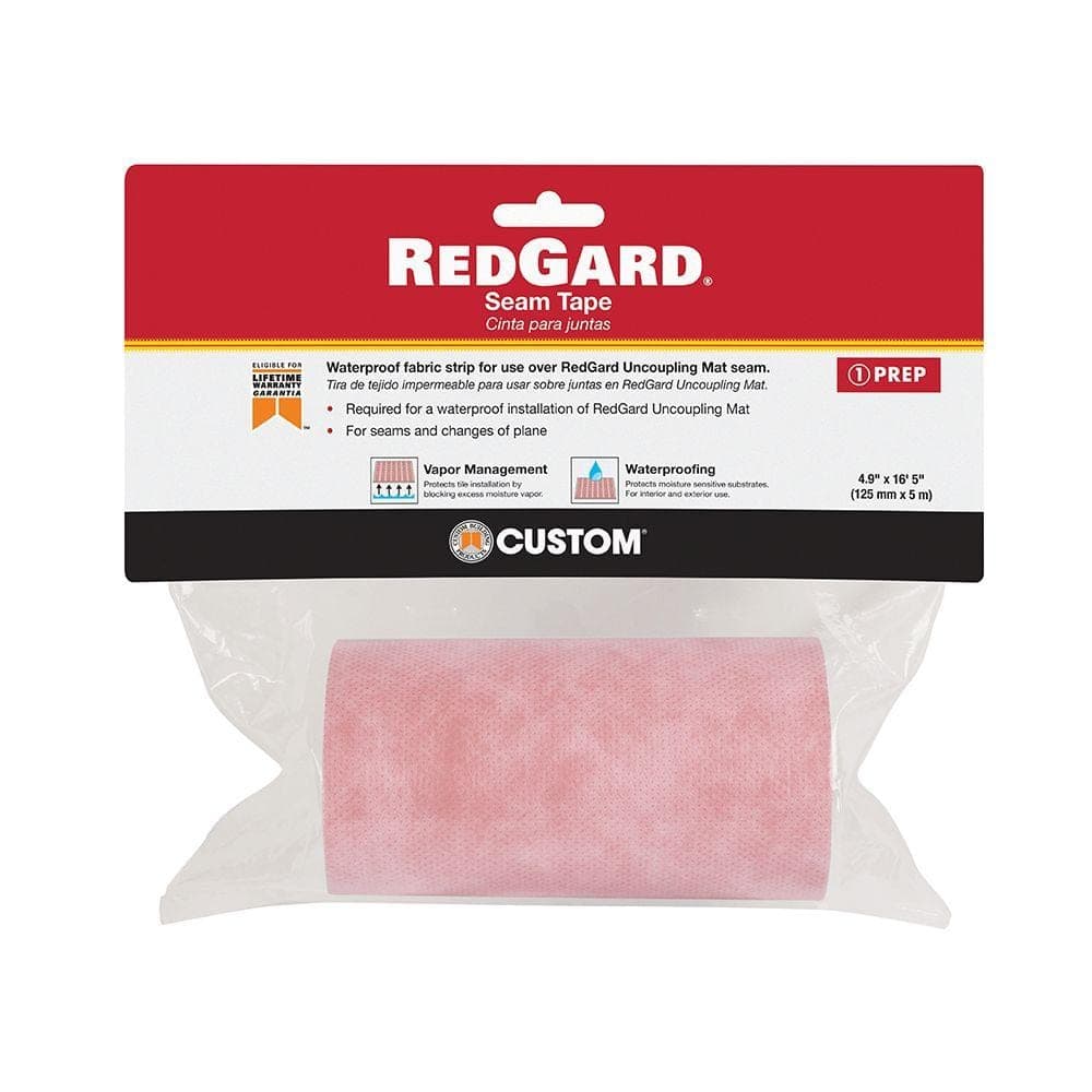 Custom Building Products RedGard 5 in. x 16.5 ft. Indoor Seam Tape for Uncoupling Mat Underlayment (3)