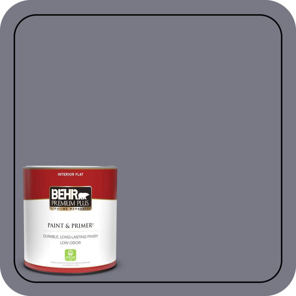BEHR PREMIUM PLUS 1 qt. #N540-5 Infamous Flat Low Odor Interior Paint & Primer