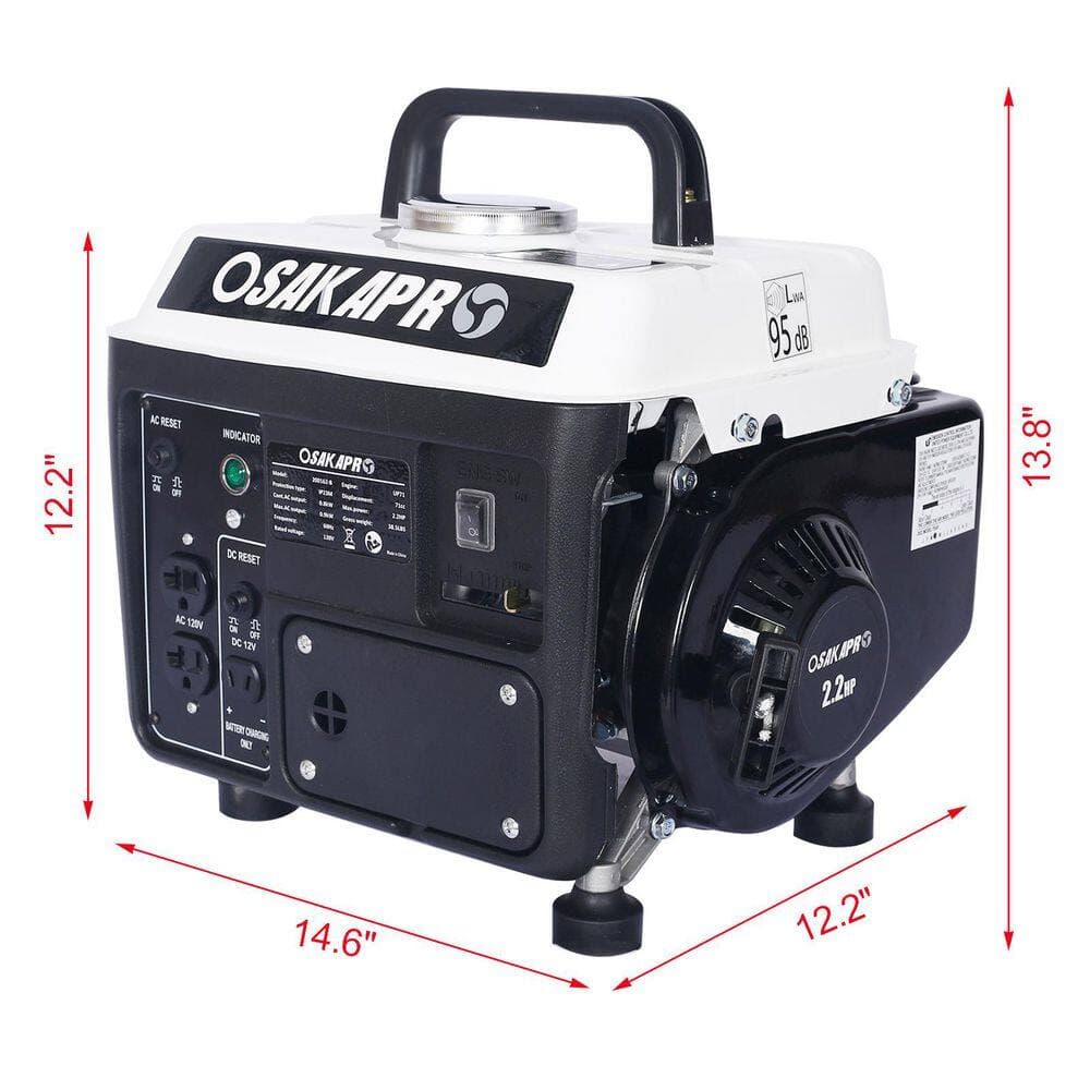 Tatayosi 800 Watt Starting Wattage Recoil Start Multifunctional Low Noise Gasoline Portable Generator (WhiteTop) (2)