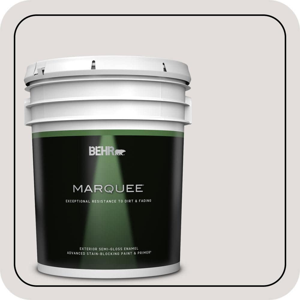 BEHR MARQUEE 5 gal. #PR-W07 Fading Fog Semi-Gloss Enamel Exterior Paint & Primer
