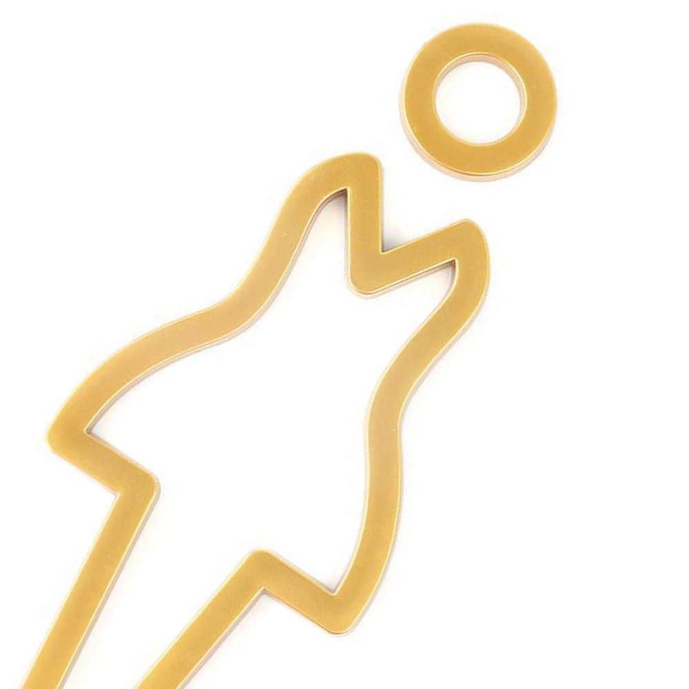 LAIFUCAM Acrylic Adhesive Backed Golden ABS Plastic Bathroom Door Sign 3D Waterproof Removable Restroom Signage (3)