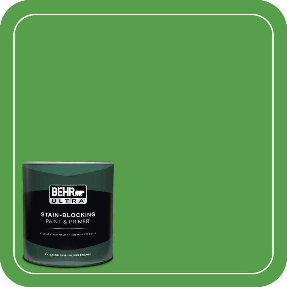 BEHR ULTRA 1 qt. #S-G-440 Green Acres Semi-Gloss Enamel Exterior Paint & Primer (1)