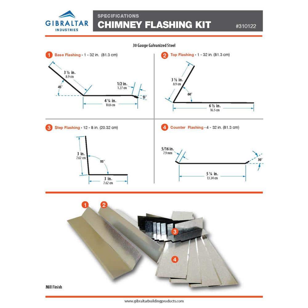 Gibraltar Building Products 24 in. x 24 in. Galvanized Steel Chimney Flashing Kit (2)