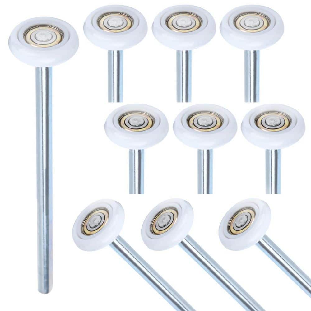 Unbranded 2 in. Flat Round Quiet Nylon Garage Door Roller with 9 in. Steel Shaft and 6200ZZ Sealed Bearings, 10-Pack (1)