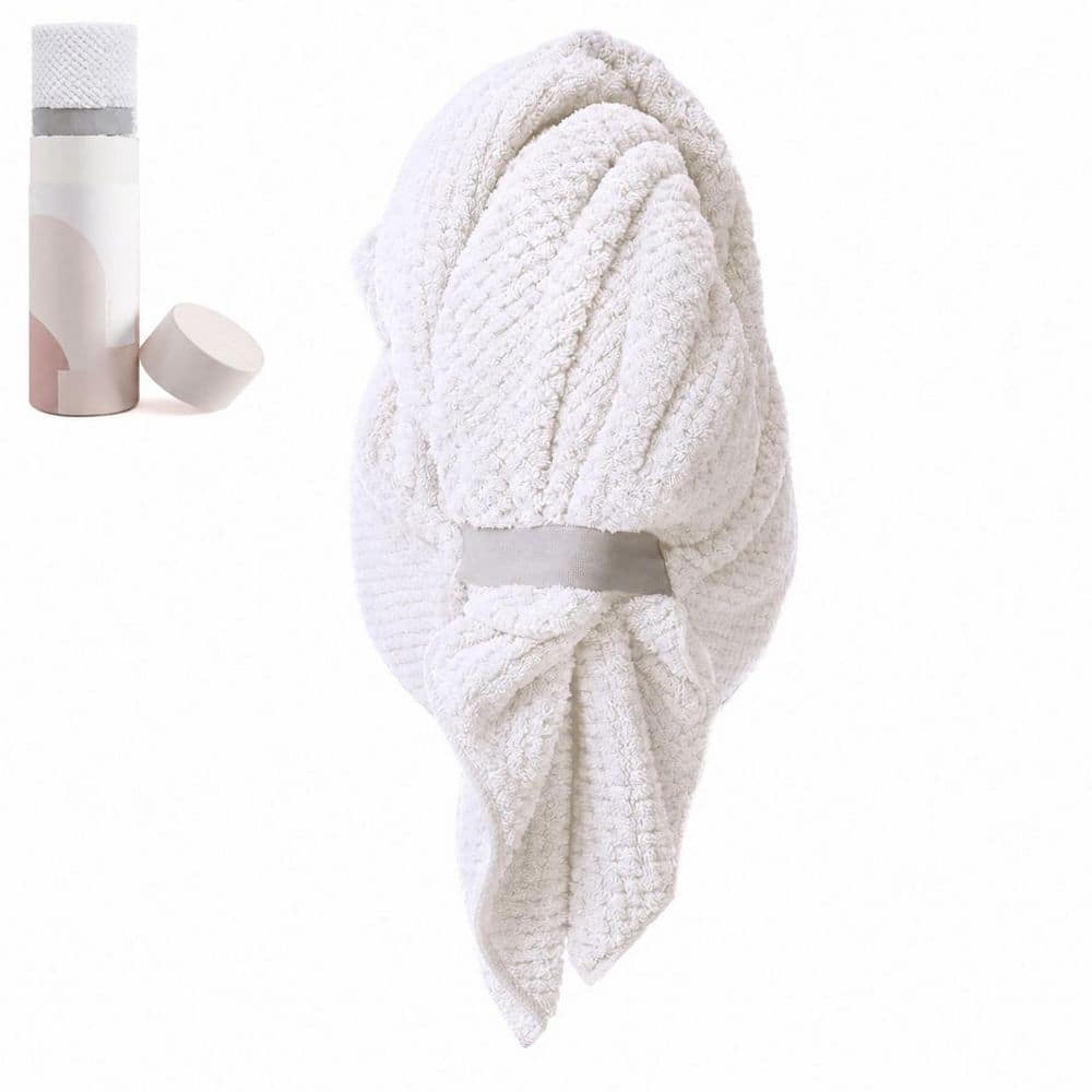 LAIFUCAM White Hair Towel Wrap Bath Accessory Type for Women Anti Frizz Fast Drying Super Absorbent Microfiber Towel (1)